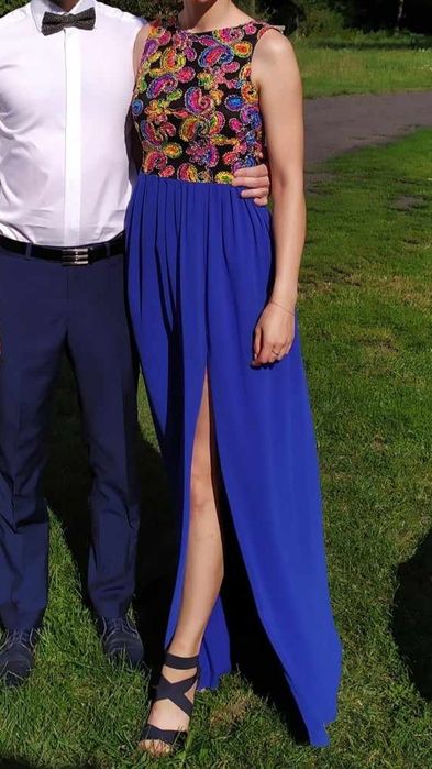 Suknia kolorowa efektowna suknia 36