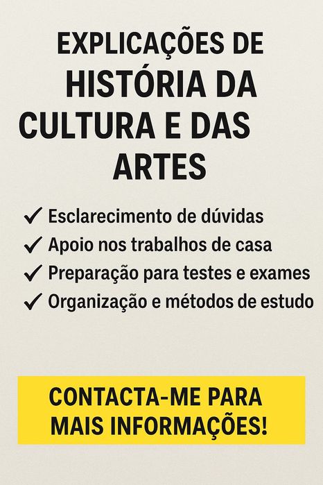 Explicação Historia da cultura e das Artes