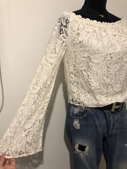 Bluzka hiszpanka h&m koronka w koronke koronkowa
