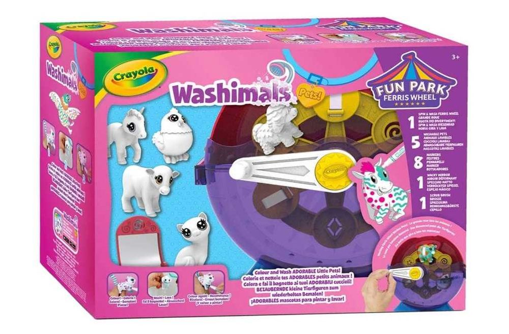 NOWY zestaw Crayola Washimals Diabelski Młyn mazaki zmywalne zwierzęta