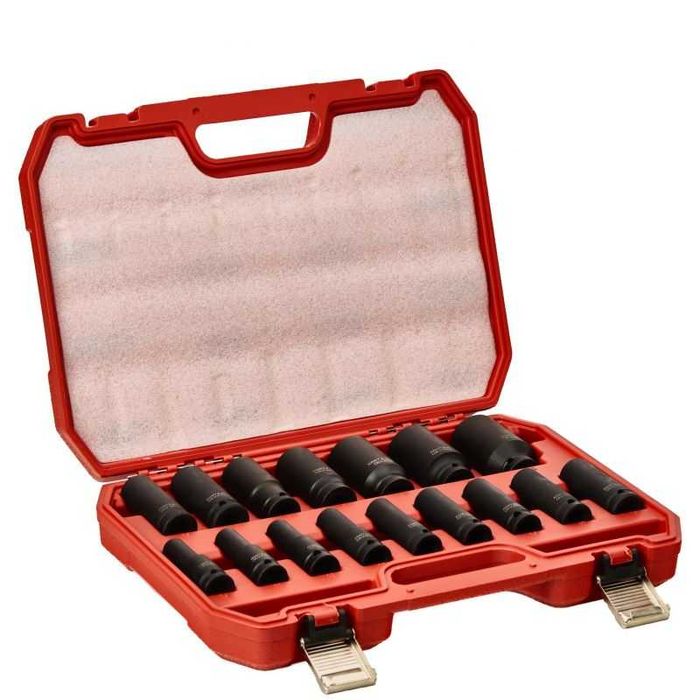Nasadki udarowe nasadek 16 sztuk 1/2" 6-kątne długie 10-32mm KD11749