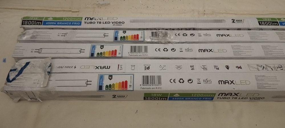 Lâmpada MAXLED Tubo T8 LED Vidro 1200mm