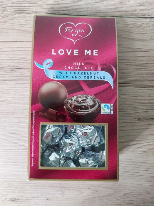 Praliny LOVE ME, mleczne z kremem orzechowym, prezent OKAZJA!!!