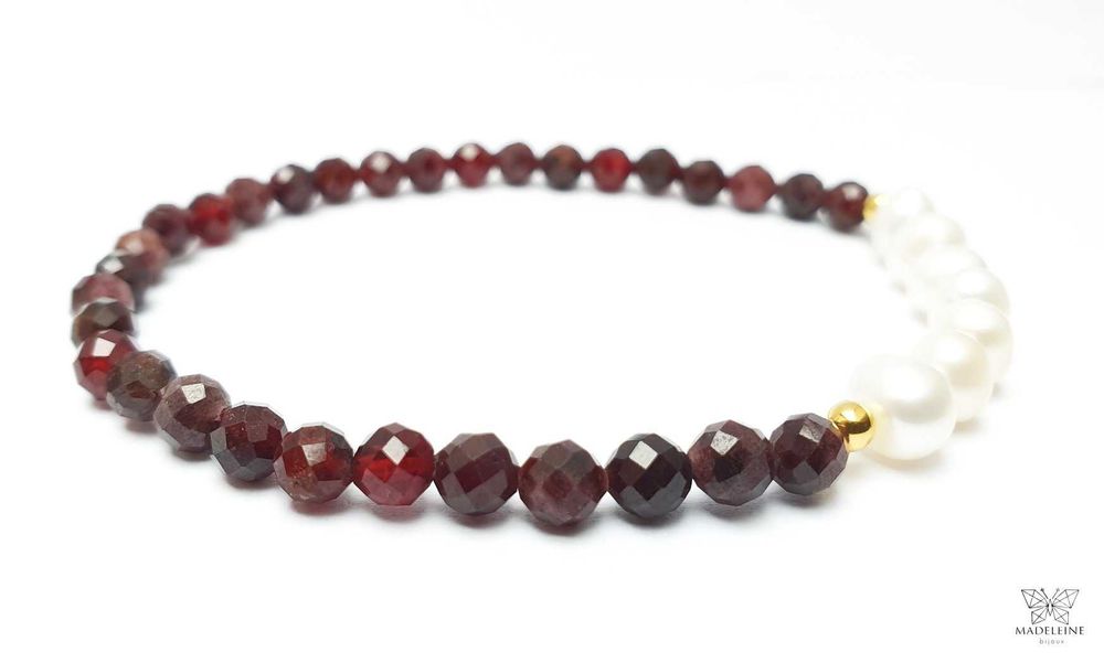 Bransoletka Miłość i Pewność siebie z Pereł i Granatu