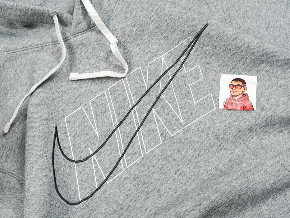 [L] NIKE худі широке оригінальне сіре бавовна