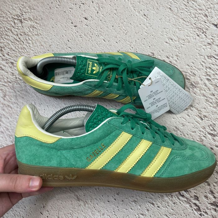 ih7500 41 42 оригінал adidas gazelle indoor green yellow чоловічі кеди