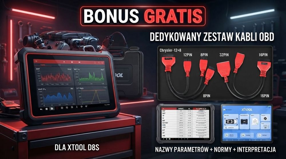 XTOOL D8S Tester Diagnostyczny OBD2 DoIP CAN FD + Gratis + BONUS Live Data PL/EN