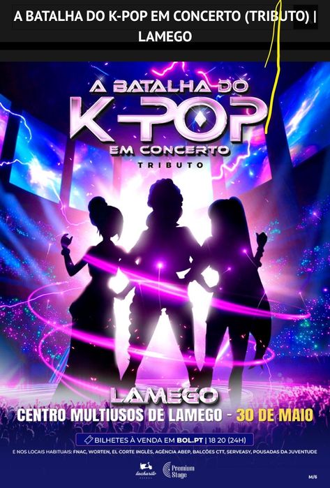 3 bilhetes Concerto K-pop Lamego