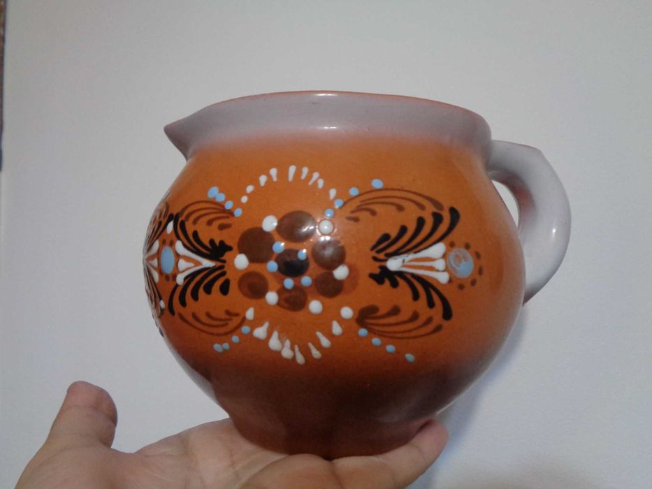 кераміка глечик ручн розпис НОВ вис 13см діам 14см