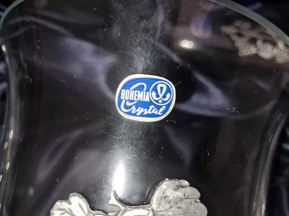 Flutes e balde Crystal Bohemia e estanho