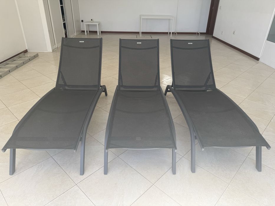 Espreguiçadeiras Alumínio Cinza - Como Novas