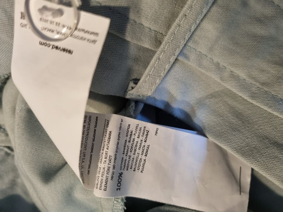 Reserved spodnie wysoki stan L 40 miętowe