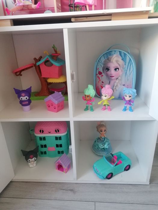 Drewniany domek dla lalek Barbie+ szafka drewniana + akcesoria