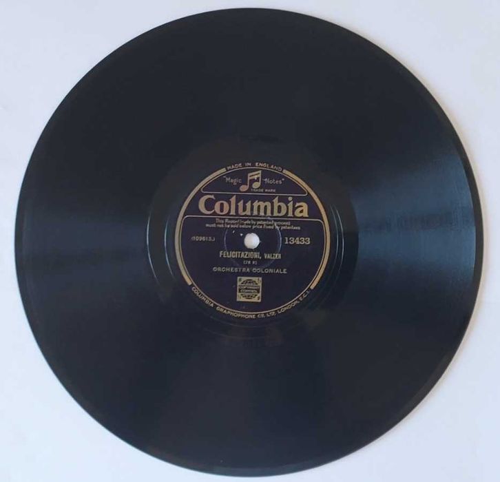 Disco de 10 polegadas 78 RPM Angela Mia e outra
