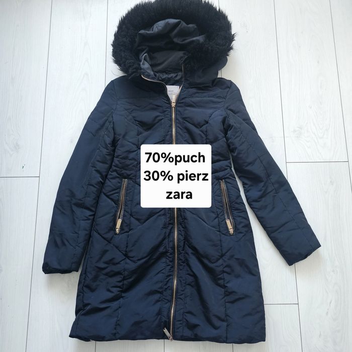 Puchowa kurtka płaszczyk parka rozm xs zara