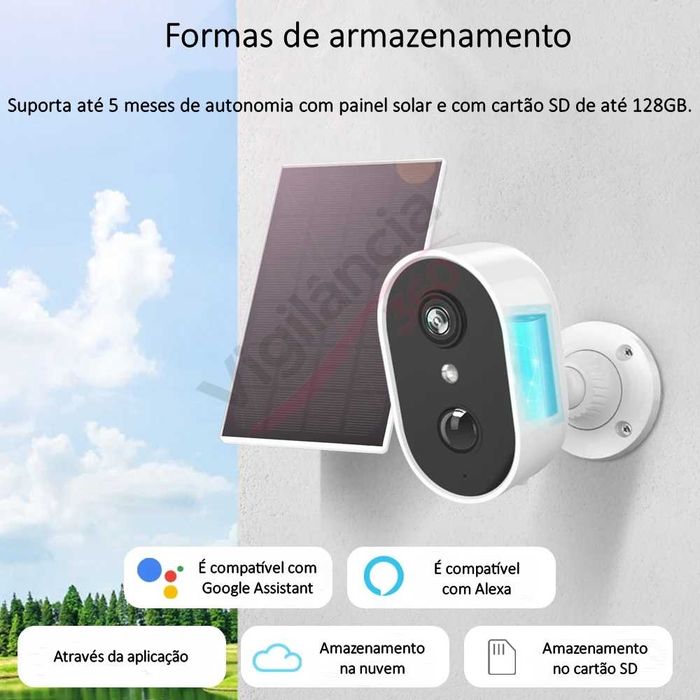 Câmara de Vigilância WiFi Sem Fios Bateria Full HD Visão Noturna NOVO