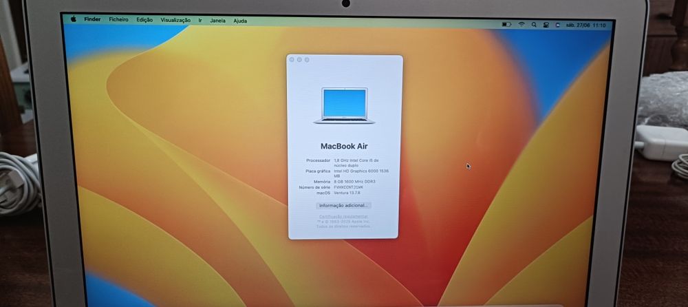 MacBook Air 13  2017 8GB RAM SSD 256GB + Caixa Apple