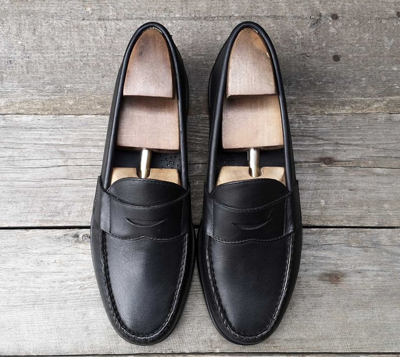 Brooks&Brothers р 43 США Лофери Чорні Шкіряні Туфлі Чоловічі Мокасини