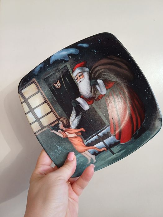 Talerzyk swiateczny na ciasteczka św Mikołaj talerz