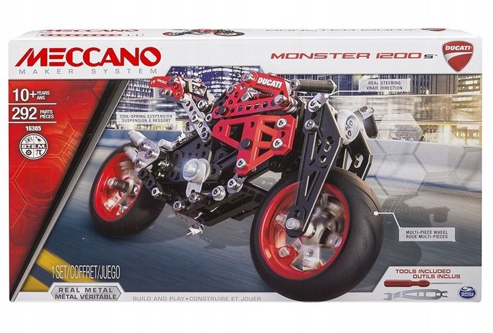Meccano Ducati Monster I200 Klocki Motocykl 292 Elementy