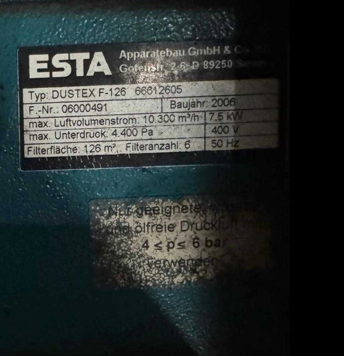 Odciąg pyłu, wyciąg dymu spawalniczego , filtr ESTA Dustex