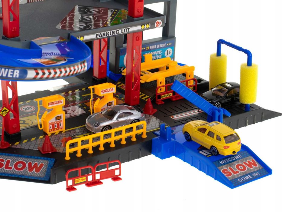 Garaż tor parking samochodowy 5-piętrowy dla dzieci autka helikopter