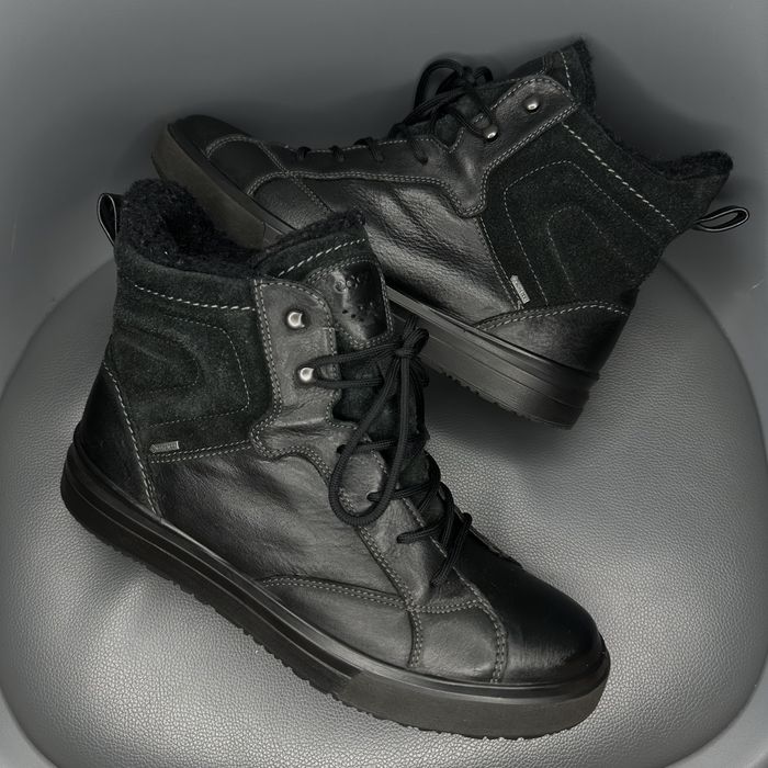 Ботинки кожаные Ecco Cleo Gore-Tex 41(26.5см)оригинал высокие кеды