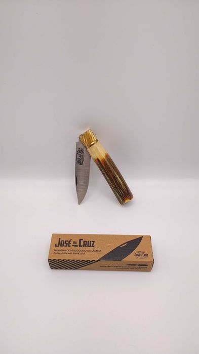 Navalha Rústica Grande Inox José da Cruz | Cabo em Giesta | Artesanal Portuguesa