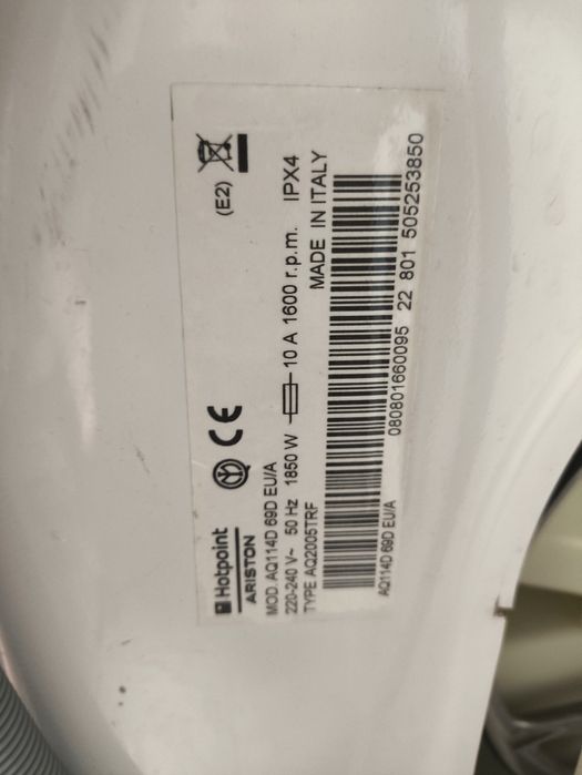 Máquina lavar roupa Hotpoint aqualtis AQ114D69D 11kg para peças