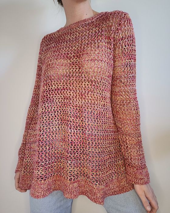 Kolorowy ażurowy sweter oversize boho ASOS