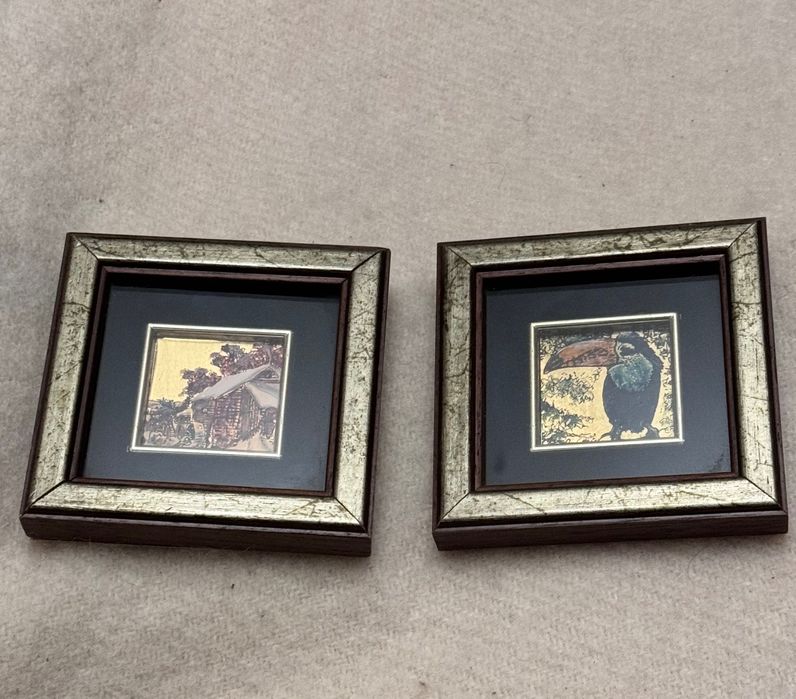 Картини мініатюри вінтаж Ітадія золота фольга , срібло