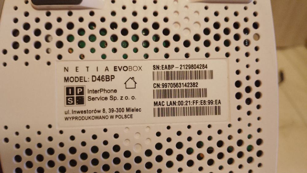 Dekoder Netia Evobox IP pilot zasilacz