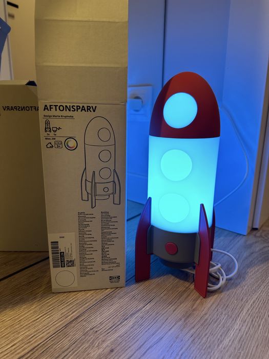 Nowa lampka rakieta Ikea led do pokoju dziecięcego lampa Aftonsparv