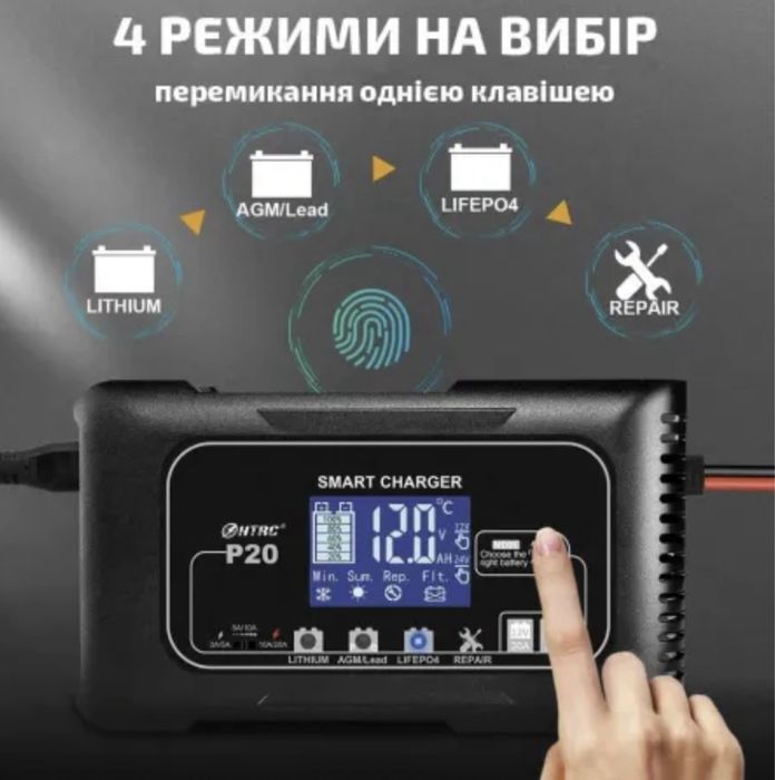 Зарядное устройство HTRC P20/Р25/Р35 12/24v кислотных, гелевых и AGM