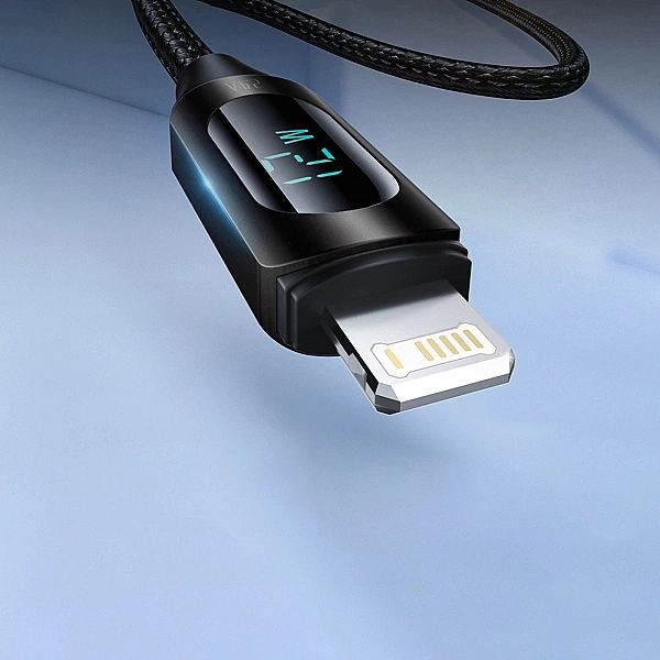 Kabel USB-A - Lightning Wozinsky WUALC1 z wyświetlaczem LED 2.4A 1m -