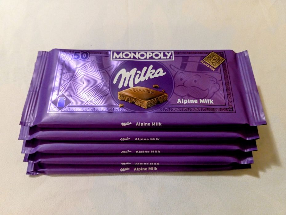 Czekolada Milka Monopoly 100g. 5 szt.