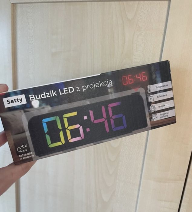 Budzik Cyfrowy LED Z Projekcją