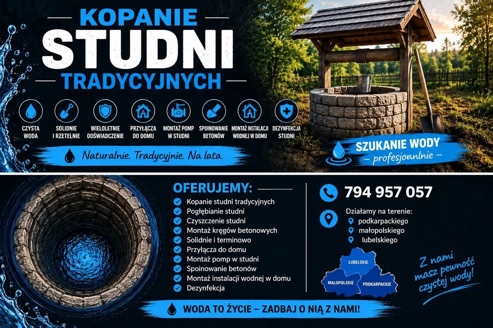 Kopanie i czyszczenie studni tradycyjnej