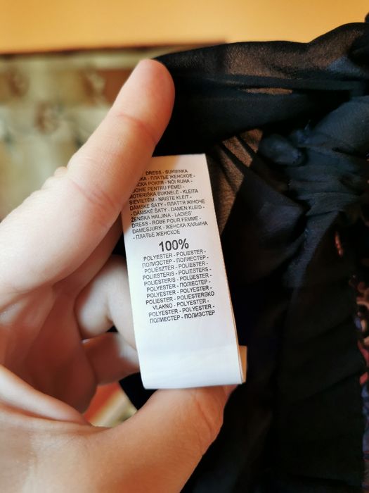 Granatowa spódniczka w paisley boho ze sznurkiem