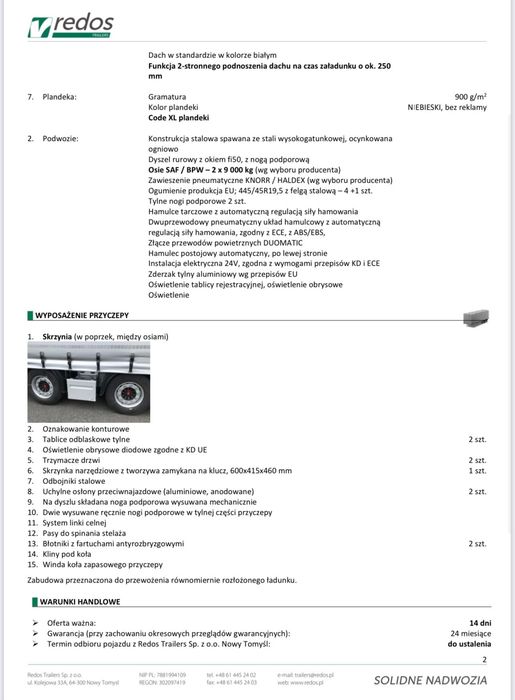 Przyczepa Rodos MEGA 6m 18 ton