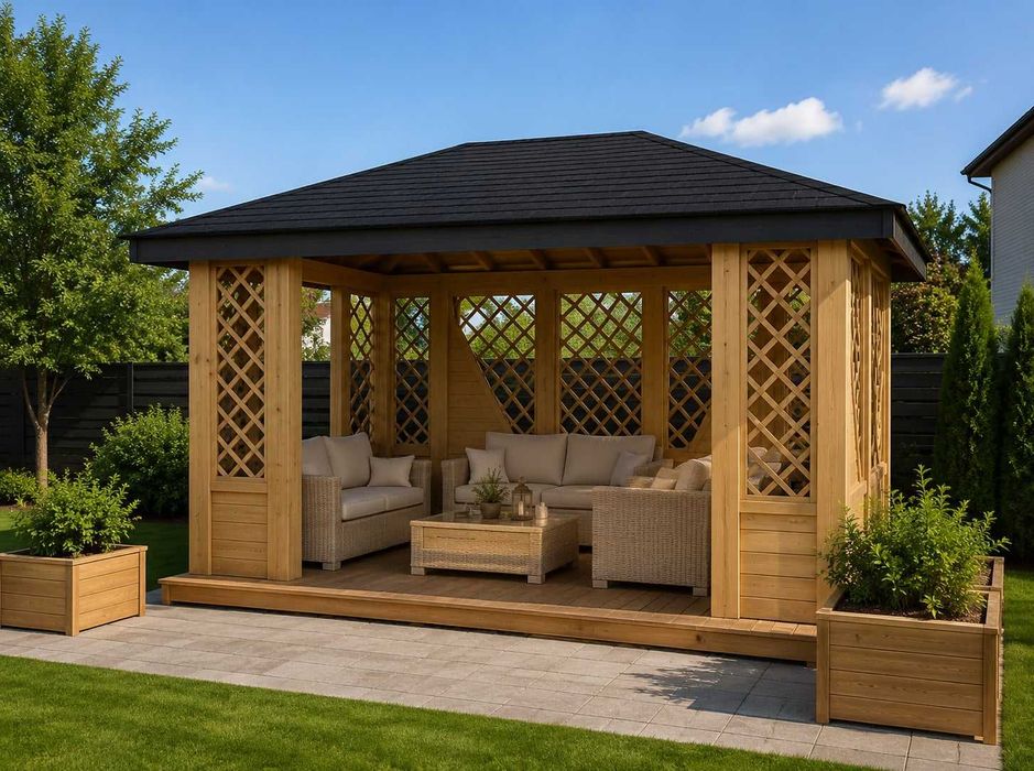 Altana ogrodowa drewniana MARTYNA 3x4 m - producent 12 m2