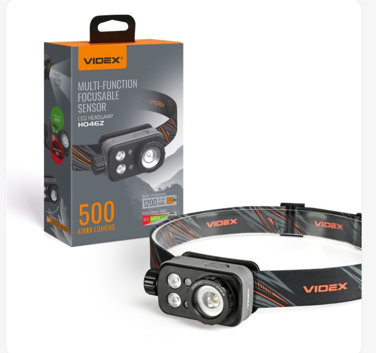 Налобний світлодіодний ліхтарик VIDEX VLF-H046Z 500Lm 5000K