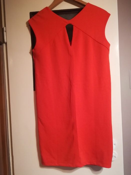 czerwona sukienka, wesele, chrzciny, komunia, oversize, rozm S/M