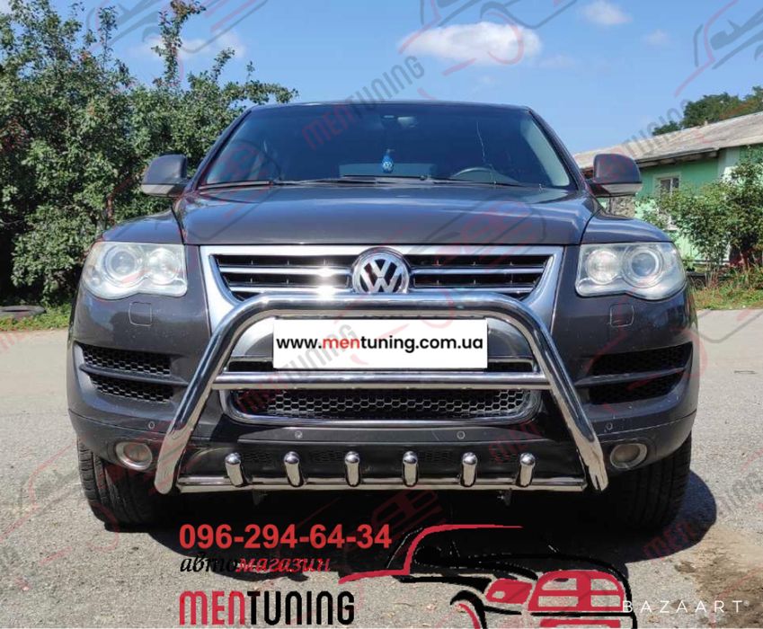 Кенгурятник для Volkswagen Touareg Защита бампера Автообвес Дуги Хром