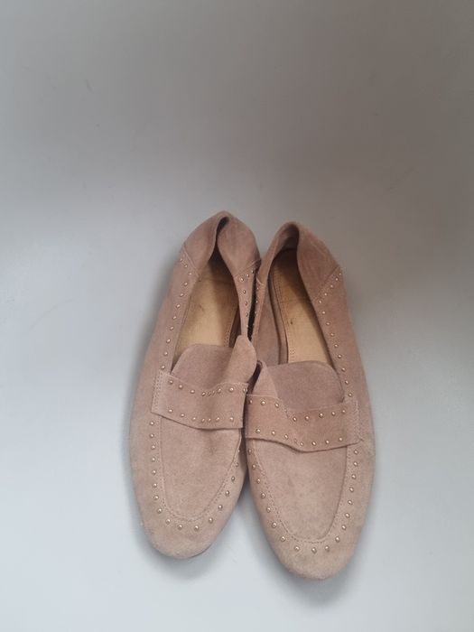 Mokasyny zamsz 39 skóra naturalna Reserved beżowe