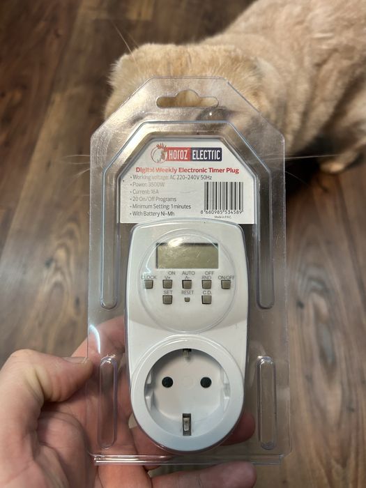 Новий цифровий тижневий таймер-розетка Horoz Electric, 16A / 3500W