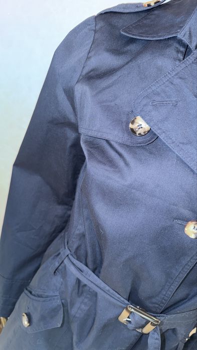 Тренч, плащ жіночий темно синій L-Xl