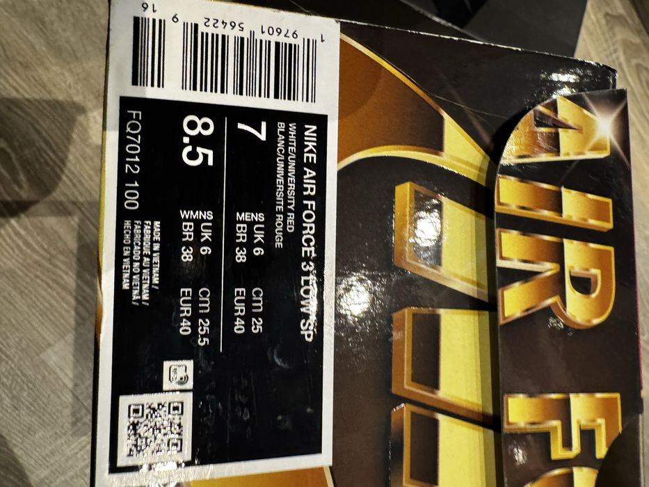 Nike airforce 3 low Sp Novos Caixa Modelo colecao