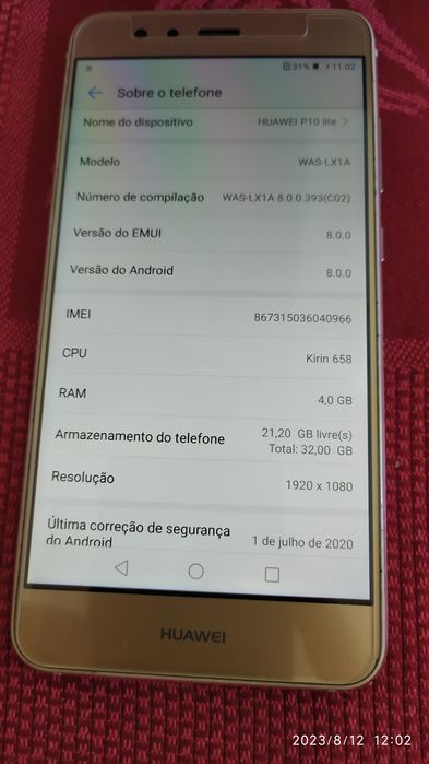 Huawei P10 lite  Dourado