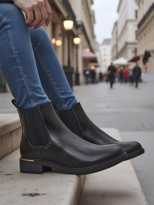 3 KOLORY 36 37 38 botki 39 40 41 sztyblety na płaskim obcasie wsuwane